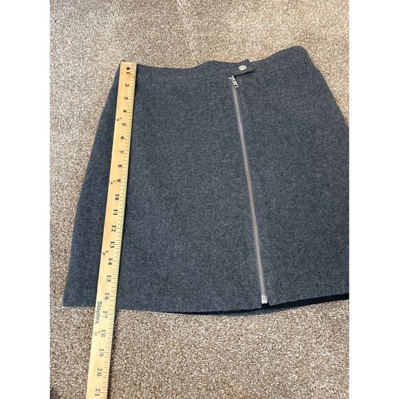 Madewell Wool Blend Mini Skirt High Rise Studio Zip Womens Gray Neutral SZ 2 - Picture 5 of 8